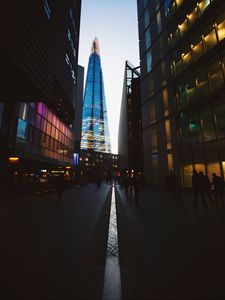 Preview wallpaper night city, architecture, street, modern