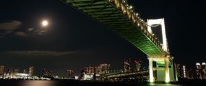 Preview wallpaper night city, bridge, city lights, lighting, tokyo