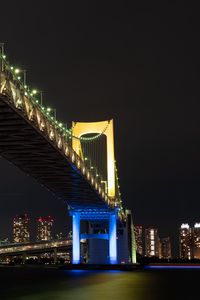 Preview wallpaper night city, bridge, lights, city lights, tokyo