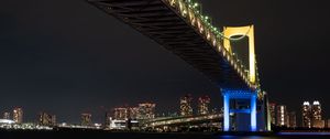 Preview wallpaper night city, bridge, lights, city lights, tokyo