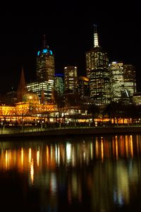 Preview wallpaper night city, building, architecture, lights