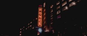 Preview wallpaper night city, building, neon, signage, usa