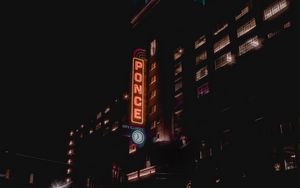 Preview wallpaper night city, building, neon, signage, usa