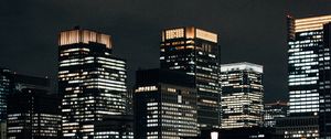 Preview wallpaper night city, building, reflection