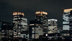 Preview wallpaper night city, building, reflection