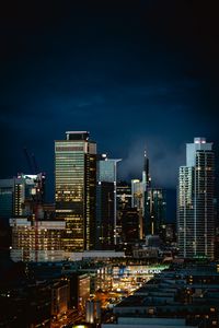 Preview wallpaper night city, building, road, lights, glow