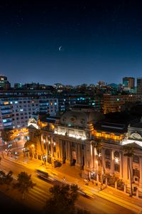 Preview wallpaper night city, buildings, aerial view, architecture, street