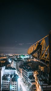 Preview wallpaper night city, buildings, aerial view, architecture, lights, urban