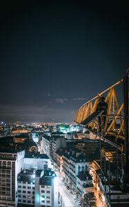 Preview wallpaper night city, buildings, aerial view, architecture, lights, urban