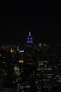 Preview wallpaper night city, buildings, aerial view, dark, cityscape, new york