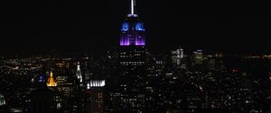 Preview wallpaper night city, buildings, aerial view, dark, cityscape, new york