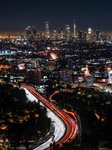 Preview wallpaper night city, buildings, aerial view, architecture, metropolis, dark