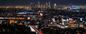 Preview wallpaper night city, buildings, aerial view, architecture, metropolis, dark