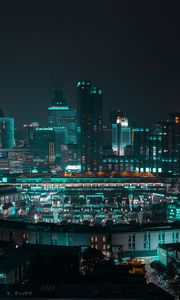 Preview wallpaper night city, buildings, architecture, lights, cityscape