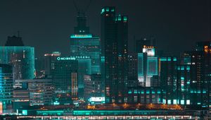 Preview wallpaper night city, buildings, architecture, lights, cityscape