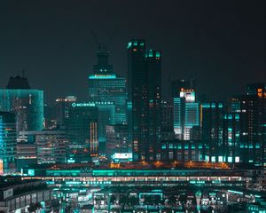 Preview wallpaper night city, buildings, architecture, lights, cityscape