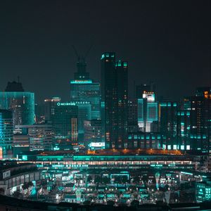 Preview wallpaper night city, buildings, architecture, lights, cityscape