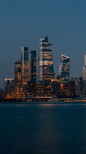 Preview wallpaper night city, buildings, architecture, panorama, new york