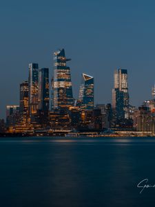 Preview wallpaper night city, buildings, architecture, panorama, new york