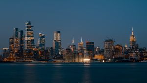 Preview wallpaper night city, buildings, architecture, panorama, new york