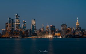 Preview wallpaper night city, buildings, architecture, panorama, new york