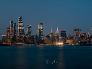 Preview wallpaper night city, buildings, architecture, panorama, new york