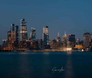 Preview wallpaper night city, buildings, architecture, panorama, new york