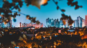 Preview wallpaper night city, buildings, architecture, lights, panorama