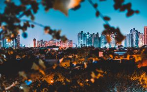 Preview wallpaper night city, buildings, architecture, lights, panorama