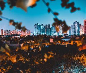 Preview wallpaper night city, buildings, architecture, lights, panorama