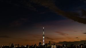 Preview wallpaper night city, buildings, architecture, panorama, dark