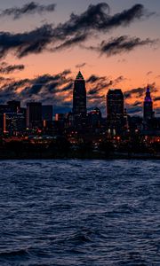 Preview wallpaper night city, buildings, architecture, usa, edgewater park