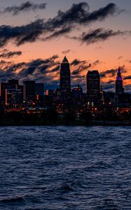 Preview wallpaper night city, buildings, architecture, usa, edgewater park