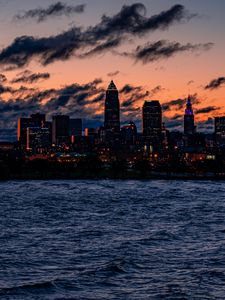 Preview wallpaper night city, buildings, architecture, usa, edgewater park