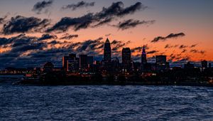 Preview wallpaper night city, buildings, architecture, usa, edgewater park