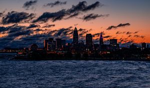 Preview wallpaper night city, buildings, architecture, usa, edgewater park