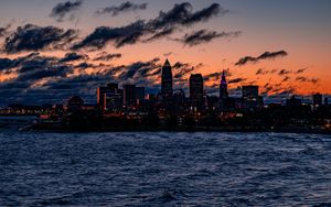 Preview wallpaper night city, buildings, architecture, usa, edgewater park