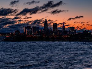 Preview wallpaper night city, buildings, architecture, usa, edgewater park
