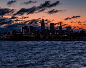 Preview wallpaper night city, buildings, architecture, usa, edgewater park