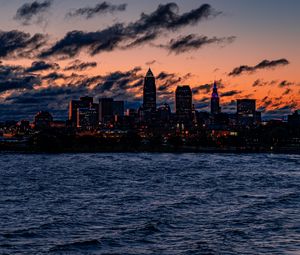 Preview wallpaper night city, buildings, architecture, usa, edgewater park