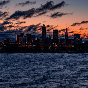 Preview wallpaper night city, buildings, architecture, usa, edgewater park