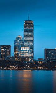 Preview wallpaper night city, buildings, architecture, usa, boston