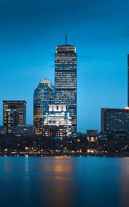Preview wallpaper night city, buildings, architecture, usa, boston