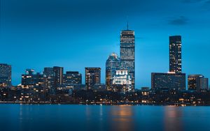 Preview wallpaper night city, buildings, architecture, usa, boston