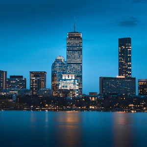Preview wallpaper night city, buildings, architecture, usa, boston