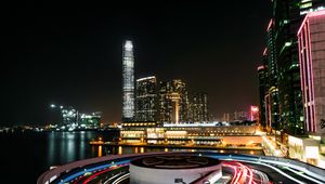 Preview wallpaper night city, buildings, architecture, skyscraper, lights
