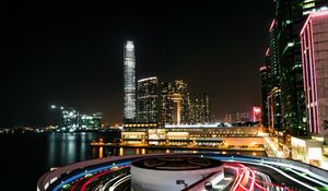 Preview wallpaper night city, buildings, architecture, skyscraper, lights