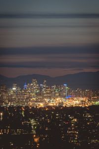Preview wallpaper night city, buildings, architecture, lights, hills