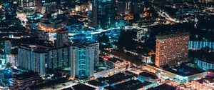 Preview wallpaper night city, buildings, architecture, apartments