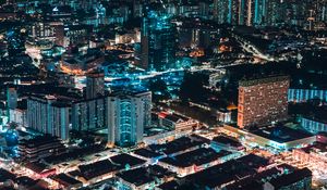 Preview wallpaper night city, buildings, architecture, apartments